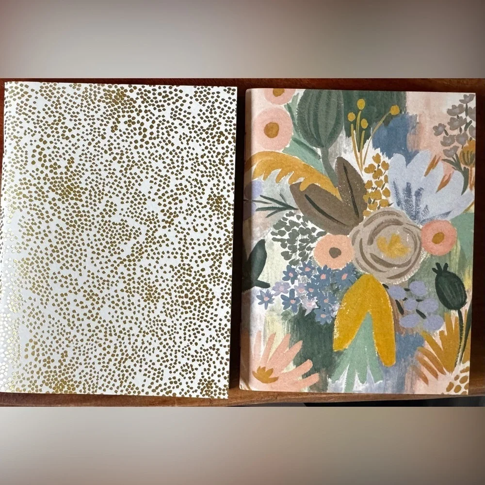 NEW Rifle Paper Co. Luisa Floral and Gold Patterned Pocket Mini Notebook Set